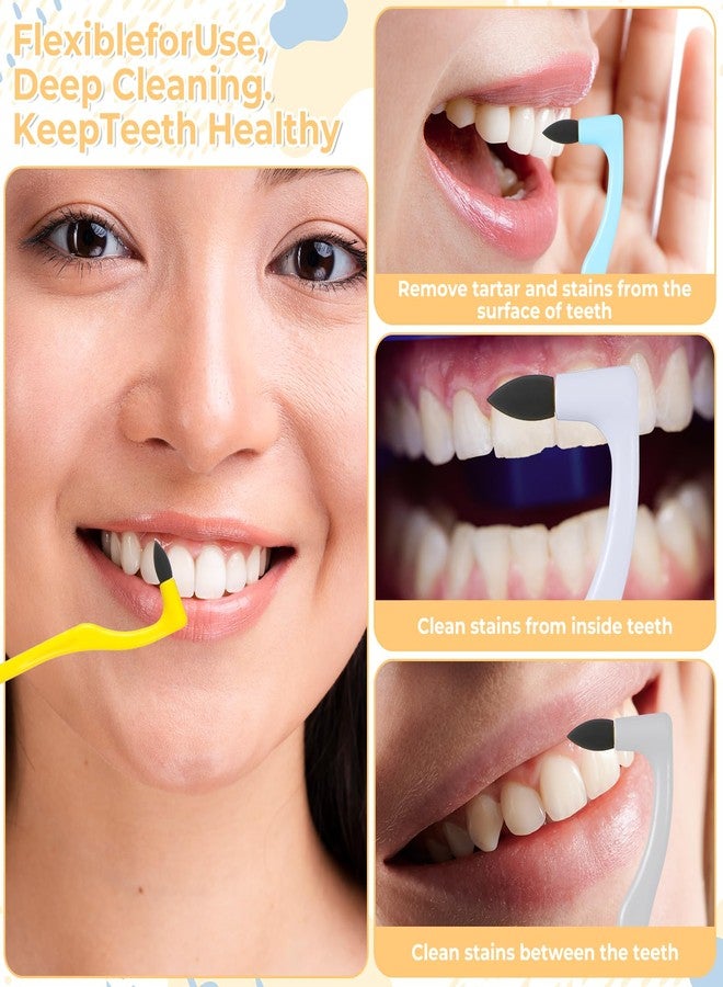 Bremorou 4 Pcs Tooth Stain Eraser Removers Dental Plaque Tartar Eraser Polisher Professional Dental Picks Tooth Stain Remover Tool For Teeth Whitening Polishing Adult Oral Care (4 Color) - Image 4